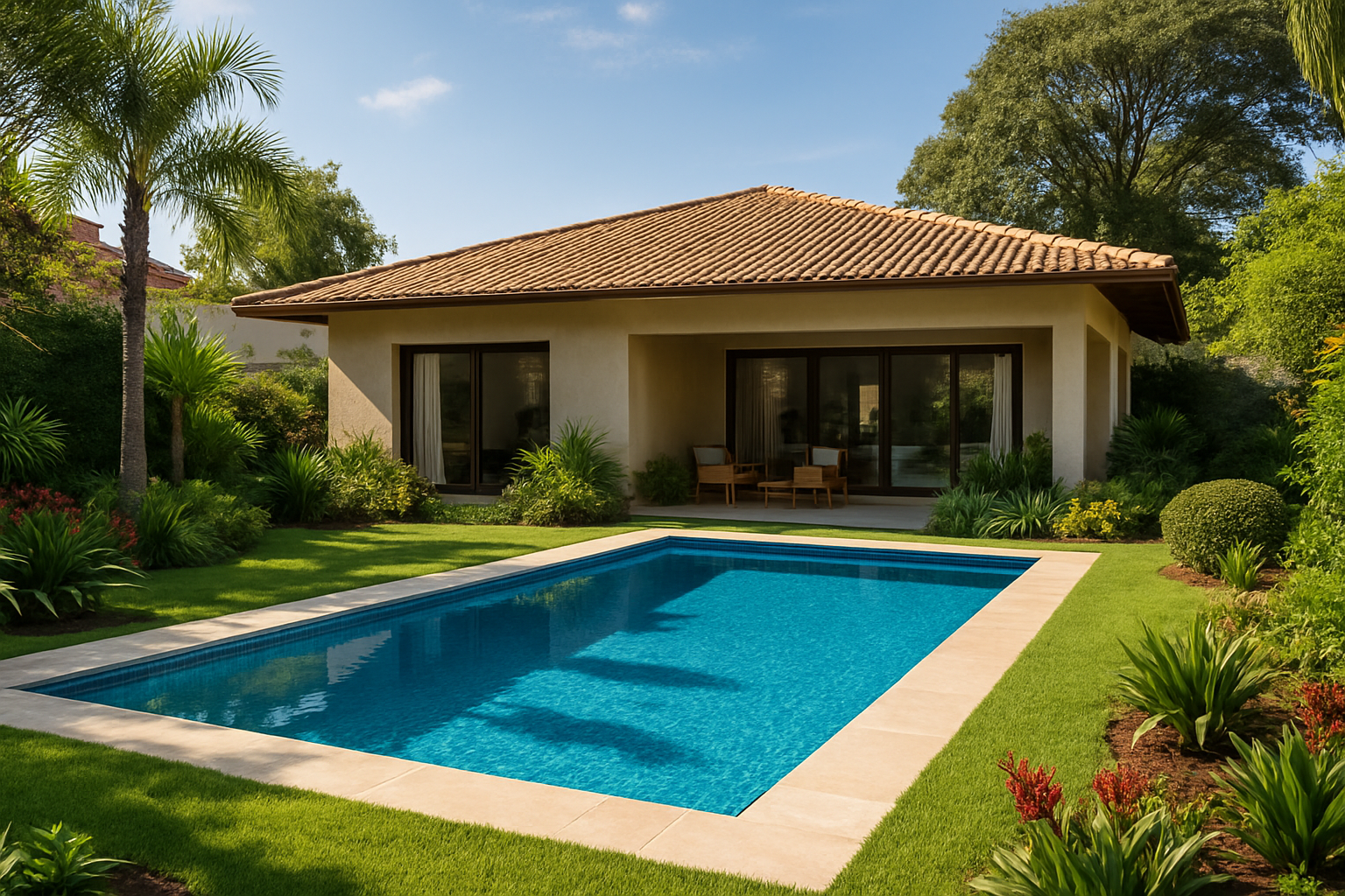 Casa com piscina e jardim em área residencial de São José dos Campos